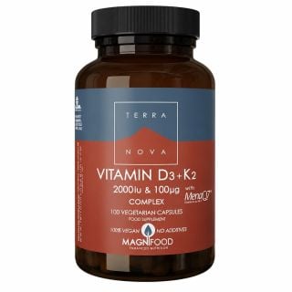 Terranova Vitamin D3 2000iu & K2 100μg Συμπλήρωμα Διατροφής Βιταμίνης D3 & K2 100 Κάψουλες
