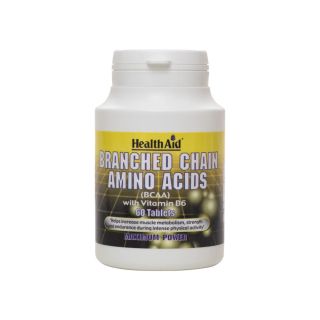 Health Aid Branched Chain Amino Acids With Vitamin B6 (BCAA) Συμπλήρωμα Διατροφής Αμινοξέων με Βιταμίνη Β6 60 Ταμπλέτες