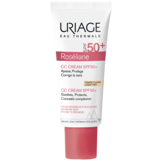 Uriage Roseliane CC Cream Spf50+ Light Tint 40ml Ενυδατική Κρέμα Κατά της Ερυθρότητας Με χρώμα