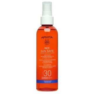 Apivita Bee Sun Safe Satin Touch Tan Perfection Body Oil Spf30 200ml Λάδι Σώματος για Μαύρισμα και Μεταξένια Αίσθηση