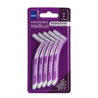 InterMed Ergonomic InterBrush with Handle 1.1mm Size 6 5pcs