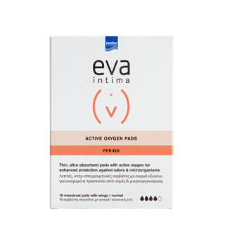 Intermed Eva Intima Active Oxygen Pads 18τμχ Λεπτές Υπερ-Απορροφητικές Σερβιέτες Με Ενεργό Οξυγόνο