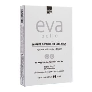 Intermed Eva Belle Supreme Biocellulose Neck Mask Μάσκα Λαιμού Από Βιο-Κυτταρίνη 2pcs