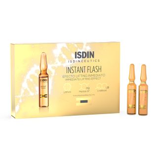 Isdin Isdinceutics Instant Flash 5αμπούλες Άμεσο Εφέ Λίφτινγκ με Πεπτίδιο Q10 & Ισχυρή Αντιγηραντική Δράση