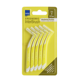 Intermed Ergonomic Interdental Brushes Μεσοδόντια Βουρτσάκια Με Λαβή 0.7mm Size 4, 5τμχ