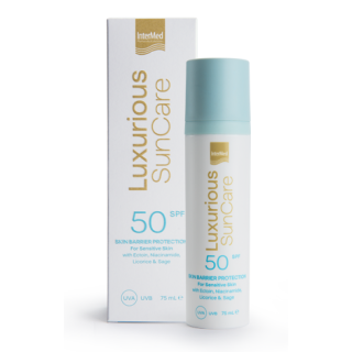 InterMed Luxurious Sun Care Skin Barrier Protection SPF50 Facial Sunscreen Cream for Sensitive Skin 75ml