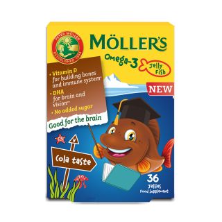 Nature's Plus Moller's Omega-3 Kids 36 Ζελεδάκια Μουρουνέλαιο για Παιδιά Γεύση Cola
