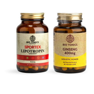 Bio Tonics Promo Sportex Lipotropin 415mg 60 Veg Caps & Premium Panax Ginseng 400mg 40 Veg Caps Πακετο Αδυνατίσματος Bio tonics για την Απώλεια Βάρους