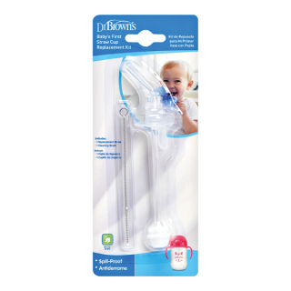 Dr. Brown's Baby's First Straw Cup Replacement Kit with Straw & Cleaning Brush (TC073)