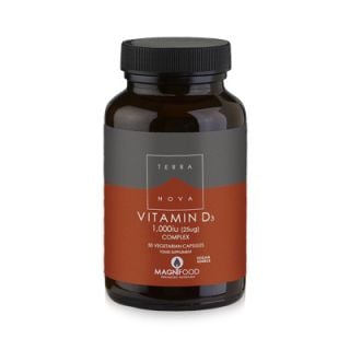 Terranova Vitamin D3 Complex 1000iu (25ug) 50 Caps Βιταμίνη D3 με Υπερτροφές