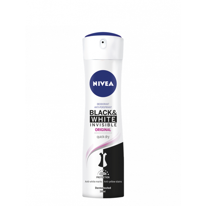 BestPharmacy.gr - Nivea Black & White Invisible Original 48h 150ml Quick Dry Spray