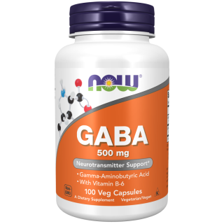 Now Foods Gaba 500mg 100κάψουλες Συμπλήρωμα Διατροφής για Χαλάρωση & Μείωση Νευρικής Έντασης