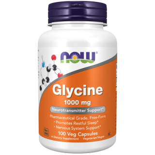 Now Foods Glycine 1000mg 100φυτ.κάψουλες Συμπλήρωμα Διατροφής για την Υποστήριξη των Νευροδιαβιβαστών 