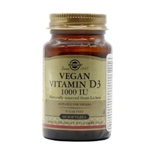 Solgar Vegan Βιταμίνη D3 1000IU 60μαλακές κάψουλες