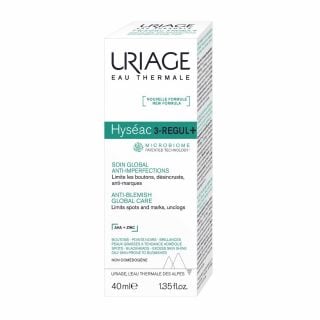 Uriage Hyseac 3-Regul+ Microbiome NEW 40ml Ολοκληρωμένη Φροντίδα για Μαύρα Στίγματα, Ατέλειες, Πόρους, Γυαλάδα και Ερυθρότητα