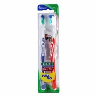 Gum Promo Pack Super Tip Compact 463 Medium Toothbrush 