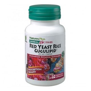 Nature's Plus Red Yeast Rice Gugulipid 450mg Complex για τη Ρύθμιση της Χοληστερίνης & Τριγλυκεριδίων 60vcaps