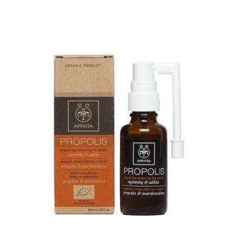 Apivita Organic Spray For The Throat 30ml Βιολογικό Σπρέϊ Λαιμού με Πρόπολη & Αλθαία 