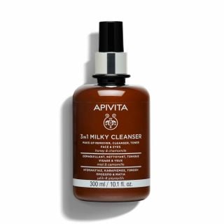 Apivita Cleansing Milk 3 in 1 Chamomile & Honey 300ml Γαλάκτωμα Καθαρισμού 3 σε 1 με Χαμομήλι & Μέλι