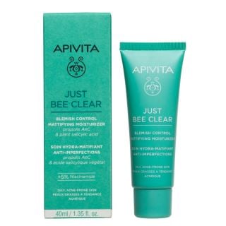 Apivita Just Bee Clear Blemish Control Mattifying Moisturizer with Propolis AmC & Plant Salicylic Acid 40ml