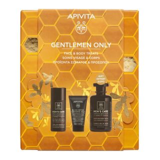 Apivita Promo Gentlemen Olny Men's Care Κρέμα Προσώπου & Ματιών Κατά Των Ρυτίδων & της Κούρασης 50ml & Mini Μαύρο Gel Καθαρισμού Για Πρόσωπο & Μάτια 50ml & Δώρο Men's Care Σαμπουάν & Αφρόλουτρο 250ml