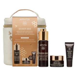 Apivita Promo Queen Bee Anti-Aging Serum 30ml & Free Queen Bee Anti-Aging Light Texture Cream 15ml & Eye Cream 5ml