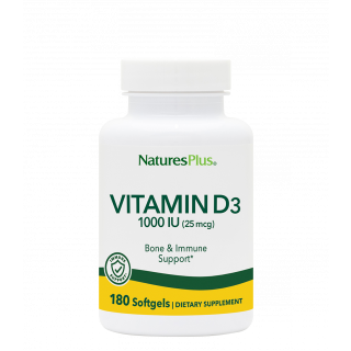 Nature's Plus Vitamin D3 1000iu 180 μαλακές κάψουλες
