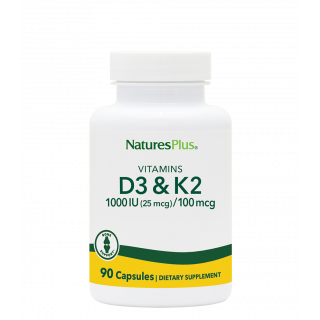 Nature's Plus Vitamin D3 / Vitamin K2 90 φυτικές κάψουλες Βιταμίνη D3 & K2