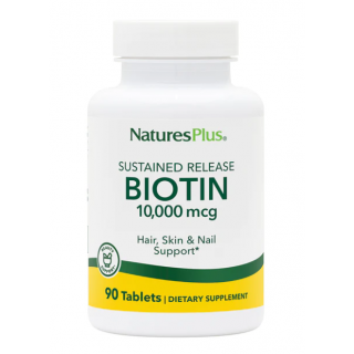 Nature's Plus Clinical Strength Biotin 10mg 90tabs Συμπλήρωμα Διατροφής με Βιοτινη για Υγιή Μαλλιά, Δέρμα και Νύχια