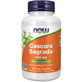Now Foods Cascara Sagrada 450mg 100caps Συμπλήρωμα Διατροφής για την Δυσκοιλιότητα