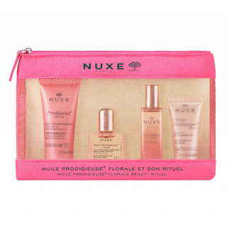 Nuxe Promo 2023 Floral Travel Kit:  - Αρωματικό Αφρόλουτρο 30 ml , Ξηρό Λάδι10 ml, Άρωμα Florale 15 ml  & Prodigieuse Boost Κρέμα - Τζελ 15ml