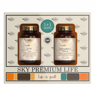 Sky Premium Life Promo 1+1 Ψευδάργυρος 25mg 60tabs & Βιταμίνη C 500mg 60tabs