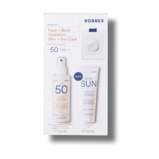 Korres Yoghurt Skin & Sun Care Promo Pack Αντηλιακό Γαλάκτωμα Spray Σώματος - Προσώπου SPF50 & After-Sun Gel Προσώπου - Σώματος