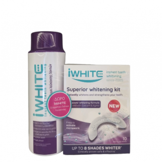 iWhite Superior Whitening Kit: 10 Προγεμισμένα Μασελάκια Λεύκανσης iWhite Instant 2 & ΔΩΡΟ Στοματικό Διάλυμα Λεύκανσης Δοντιών 500ml