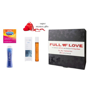 Be My Valentine Box No.1 with Durex Pleasuremax Προφυλακτικά 3τμχ & Durex Classic H2Ο Λιπαντικό 50ml & Korres Άρωμα 10ml & Δώρα Έκπληξη 1pc