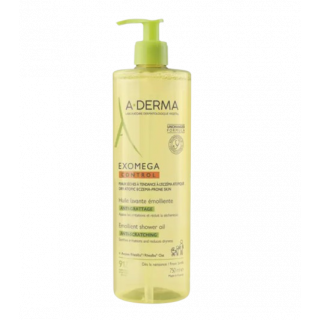 A-Derma Exomega Control Emollient Shower Oil 750ml Μαλακτικό Λάδι Καθαρισμού