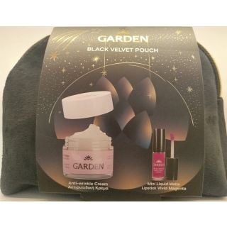 Garden Black Velvet Pouch Αντιρυτιδική Κρέμα με Υαλουρονικό Οξύ 50ml & Mini Liquid Matte Lipstick Vivid Magenta 2ml