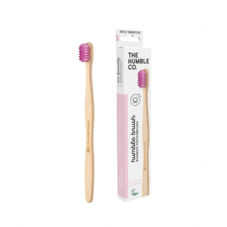The Humble Co. Humble Brush Bamboo Lilac Toothbrush 1 Τεμάχιο Λιλά Οδοντόβουρτσα από Μπαμπού Adult Sensitive