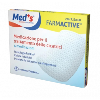 Med's Farmactive Επίθεμα Επούλωσης Ουλών - Πρόληψη των Χηλοειδών 7,5x10cm 4τμχ 