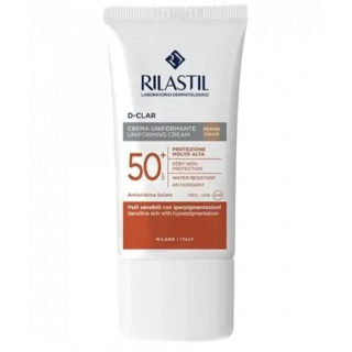 Rilastil D-Clar Uniforming Cream Spf50 Medium Color 40ml Αντηλιακή Κρέμα Προσώπου Με Χρώμα