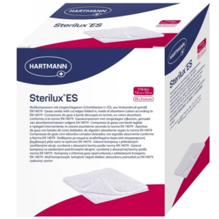 Hartmann Sterilux ES Γάζα Αποστειρωμένη 17κλωστών 8πλή (7,5x7,5cm) 25x2τμχ