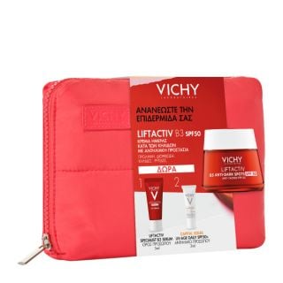 Vichy Promo Liftactiv B3 Specialist Αντιγηραντική Κρέμα Ημέρας Κατά των Κηλίδων Spf50 50ml & Δώρο Liftactiv Specialist B3 Serum Προσώπου 5ml & Δώρο Capital Soleil UV Age Daily Αντηλιακό Προσώπου Spf50 3ml