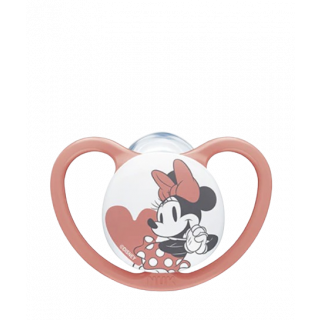 Nuk Space Ορθοδοντική Πιπίλα Σιλικόνης Mickey & Minnie 0-6m 10.730.716 Με Θήκη 1τμχ