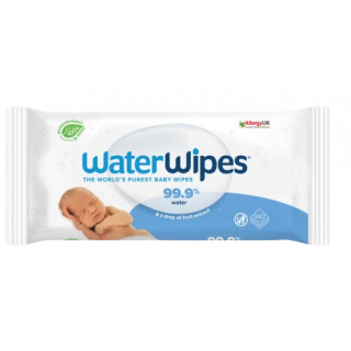 WaterWipes 100% Plastic-free Baby Wipes 99.9% Water 60pcs Υγρά Μωρομάντηλα 100% Χωρίς Πλαστικό με 99,9% Νερό