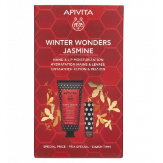 Apivita Promo Winter Wonders Jasmine Ενυδατική Κρέμα Χεριών 50ml & Ενυδατικό Χειλιών Κάστανο 4.4g