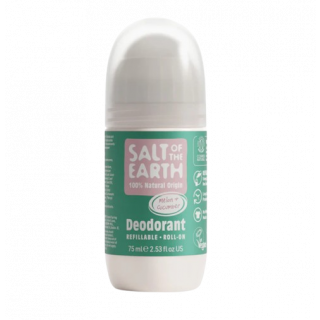 Salt of the Earth Vegan Refillable Roll-On Deodorant Melon & Cucumber 75ml Αποσμητικό Επαναγεμιζόμενο Roll-On με Άρωμα Πεπόνι & Αγγούρι  