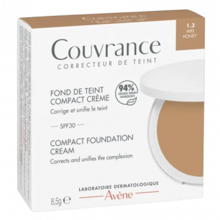 Avene Couvrance Compact Foundation Cream 1.3 Miel Spf30 8.5gr  Make-up σε Μορφή Στερεής Κρέμας