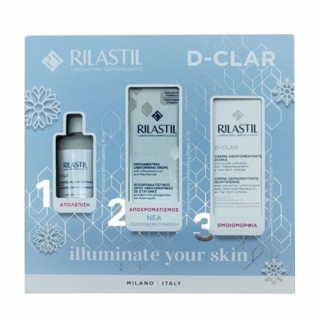 Rilastil Promo D-Clar Illuminate Your Skin Εντατική Απολεπιστική Λειαντική & Καθαριστική Αγωγή Προσώπου 30ml & Ορός Κατά των Κηλίδων 30ml & Αποχρωματιστική Κρέμα Προσώπου για Πανάδες 15ml