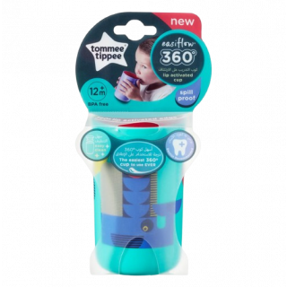 Tommee Tippee Easiflow Πλαστικό Κύπελλο 360 Lip Activated Edge 12m+ Πράσινο 250ml