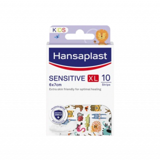 Hansaplast Sensitive Kids XL Animals (6m x 7cm) 10τμχ Επιθέματα Μικρών Τραυμάτων Με Φιγούρες Από Ζωάκια